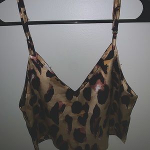 Cheetah Print Satin Tank
